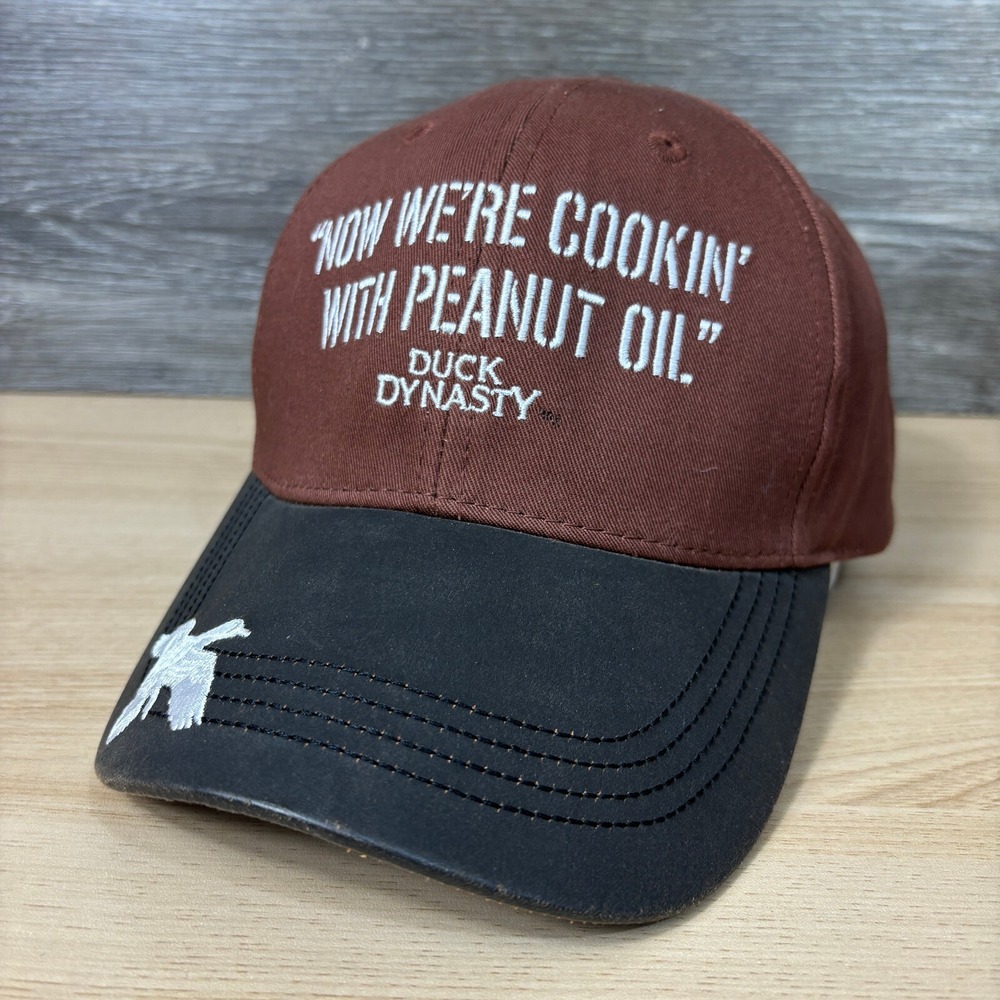 Duck Dynasty Hat Cap Strap Back Brown Embroidered Peaunt Oil Adjustable‎ A&E